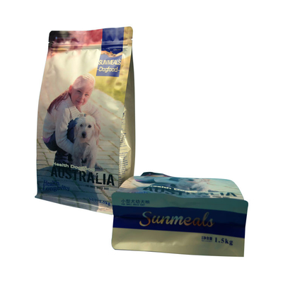 Coloratissima Chiusura a Ferma di Zipper a prova di umidità di alluminio sigillata termicamente con fondo piatto Sacchetto di imballaggio per gatti, cani e animali da compagnia Snack treat