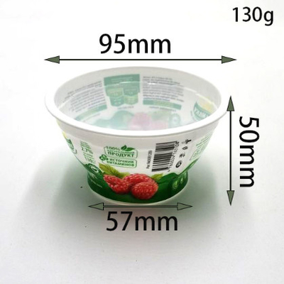 Tazza di plastica su misura 4oz di plastica della bevanda a base di latte del yogurt delle tazze del commestibile con il coperchio del di alluminio